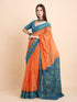 Vasthrlay Cotton Printed Mulmul Blue Saree