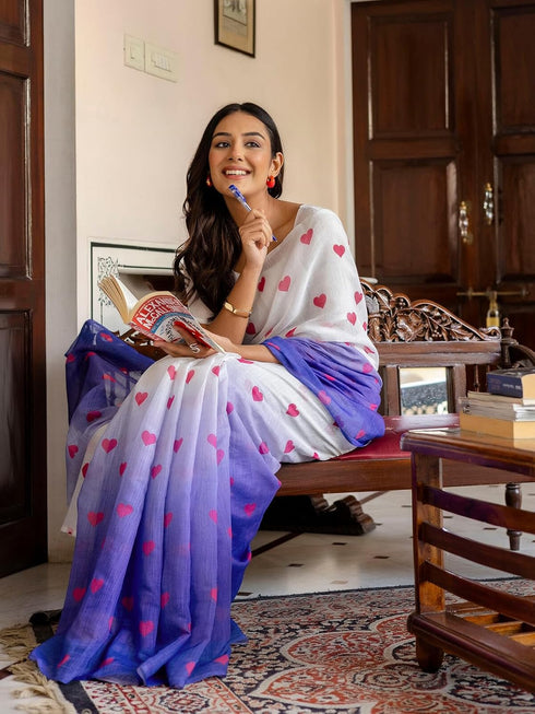 Vasthrlay Womens Printed Unstitched Dusty Pink Saree