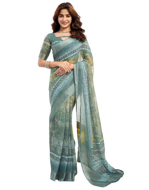Vasthrlay Unstitched Readymade Traditional Pink Saree