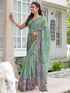 Vasthrlay Womens Printed Unstitched Light Green Saree