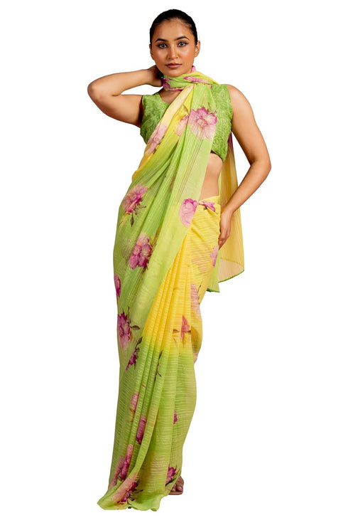 Vasthrlay Fashion Georgette Floral Printed Ethnic Wear