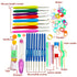 Knitting Crochet Hook Needle Set, 52 Pcs Sewing Kit -16 Pcs Soft Grip Handle Hooks