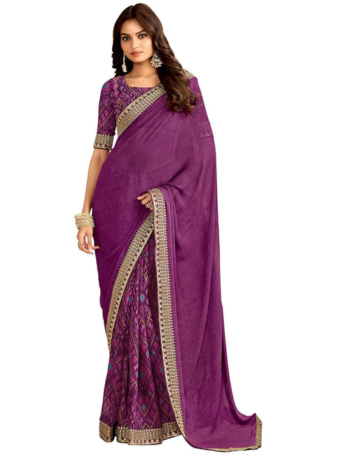 Vasthrlay Georgette Embroidered Unstitched Designer Ethnic Wear