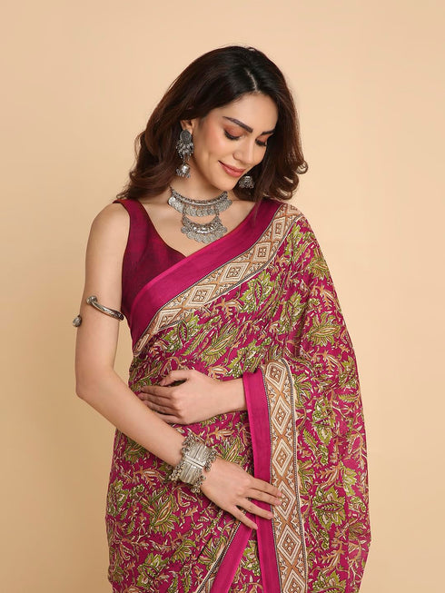 Vasthrlay Lightweight Breathable Traditional Printed Saree