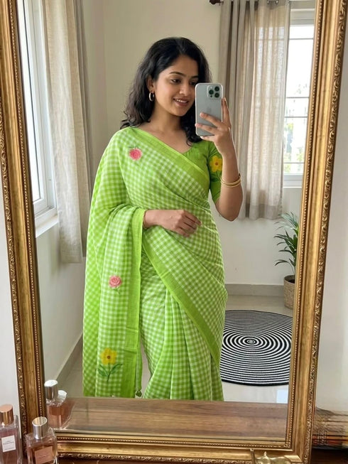 Vasthrlay Checked Pattern Lightweight Unstitched