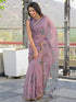 Vasthrlay Womens Printed Mauve Saree With Unstitched Blouse Piece