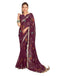 Vasthrlay Chiffon Tassels Unstitched Dark Green Saree