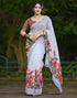 Vasthrlay Womens Unstitched Blouse White Saree