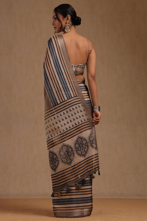Vasthrlay Multicolour Crepe Striped