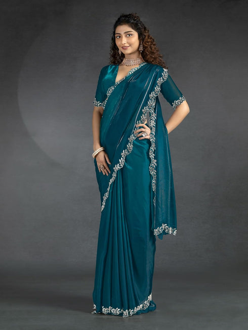 Vasthrlay Georgette Unstitch Morpeach Ethnic Wear