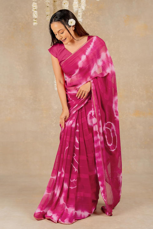 Vasthrlay Fashion Chiffon Shibori Printed Ethnic Wear