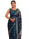 Vasthrlay Georgette Printed Unstitched Maroon Saree