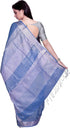 Vasthrlay Attractive Handloom Bhagalpuri Metallic Silver Green