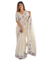 Vasthrlay Embroidery Scalloped Unstitched Off White Saree