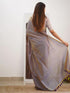 Vasthrlay Handloom Printed Unstitched Purple Ethnic Wear