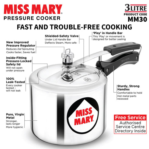 Hawkins 3 Litre Miss Mary Pressure Cooker