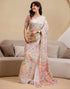 Vasthrlay Womens Printed Beige Saree With Unstitched Blouse Piece