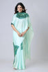 Vasthrlay Printed Kaftan Freehand Light Green Soft Satin Saree