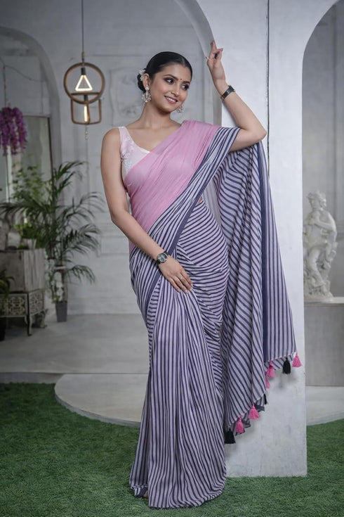 Vasthrlay Striped Lightweight Unstitched Elegant