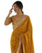 Vasthrlay Georgette Bandhani Unstitched Purple Saree