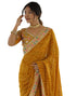 Vasthrlay Georgette Bandhani Unstitched Purple Saree