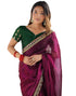 Vasthrlay Shimmer Chiffon Unstitched Maroon Saree
