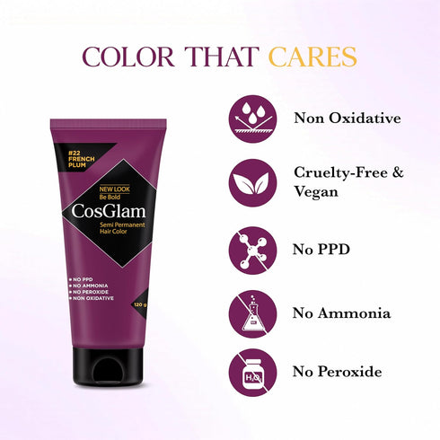 Semi Permanent Hair Color for Women & Men #22 French Plum