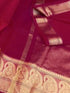 Vasthrlay Womens Organza Unstitched Red Saree