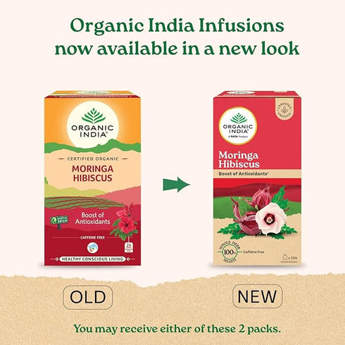 ORGANIC INDIA Moringa Hibiscus 25 Tea bags