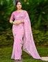 Vasthrlay Georgette Printed Unstitched Red Saree