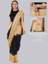 Vasthrlay Womens Beige And Black Cotton Ready To Wear Saree