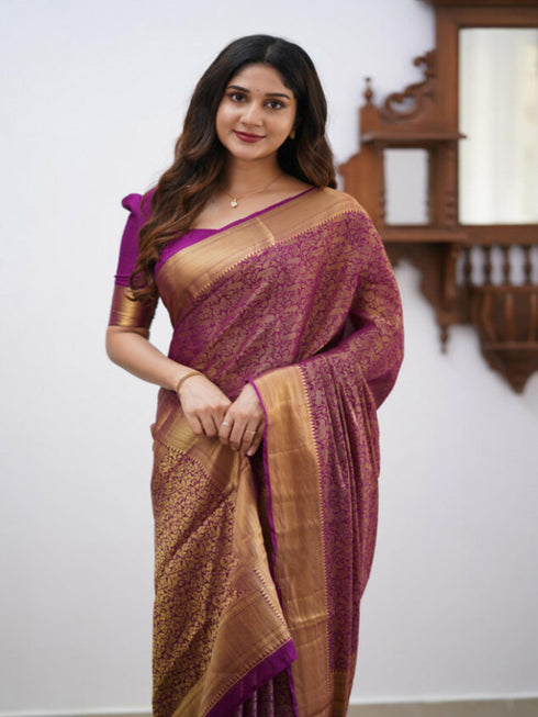 Vasthrlay Banarasi Unstitched Saree