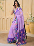 Vasthrlay Womens Printed Unstitched Peach Saree