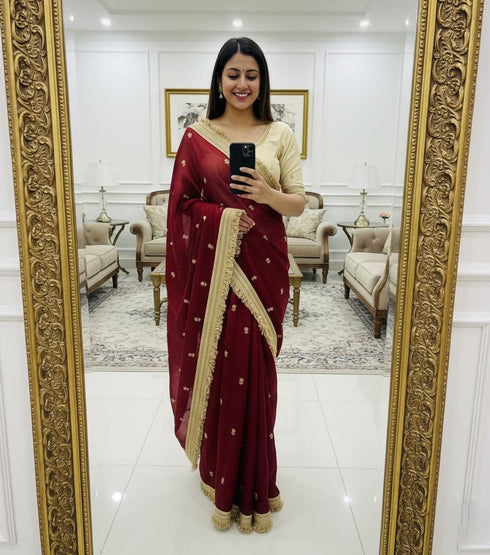 Vasthrlay Georgette Embroidery Saree