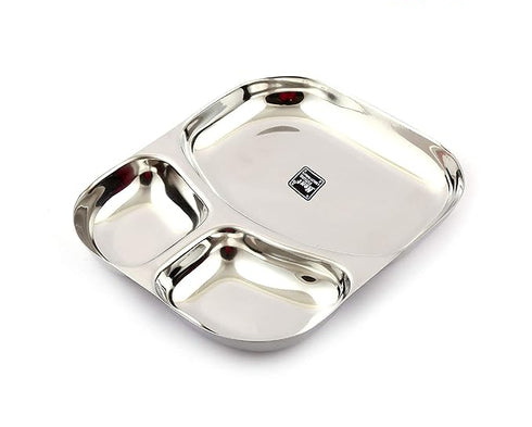 Stainless Steel 3 in 1 Partition Plate Set of 4