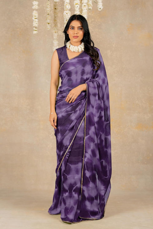Vasthrlay Fashion Chiffon Shibori Printed Ethnic Wear