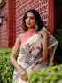 Vasthrlay Womens Printed Unstitched Olive Green Saree