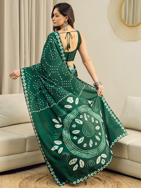 Vasthrlay Bandhani Printed Chiffon Unstitched Ethnic Wear
