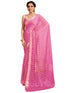 Vasthrlay Chiffon Bandhani Unstitched Dark Green Saree