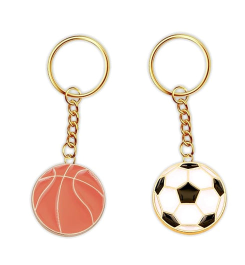 Oncro Football Basketball Sports Charm Key Ring Keychain