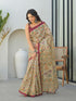 Vasthrlay Printed Tassels Unstitched Khaki Saree