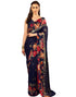 Vasthrlay Georgette Printed Unstitched Rani Pink Saree