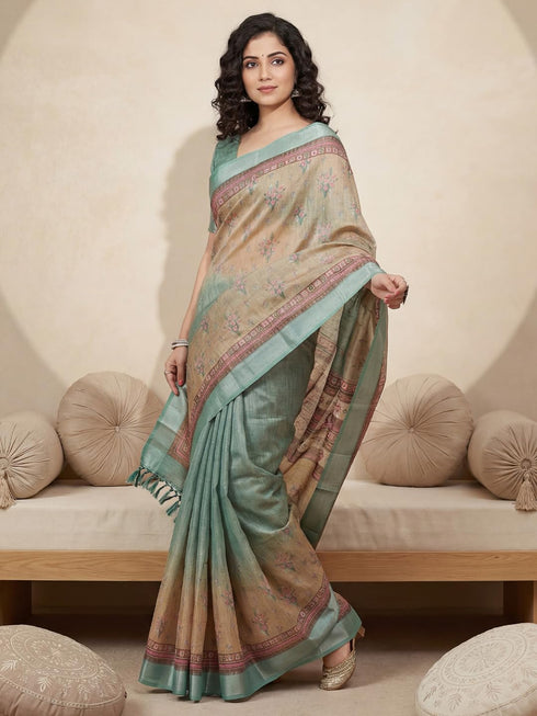 Vasthrlay Printed Handloom Unstitched Traditional Ethnic Wear
