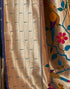 Vasthrlay Paithani Jacquard Unstitched Dark Green Saree