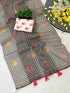 Vasthrlay Checked Pattern Tassels Unstitched