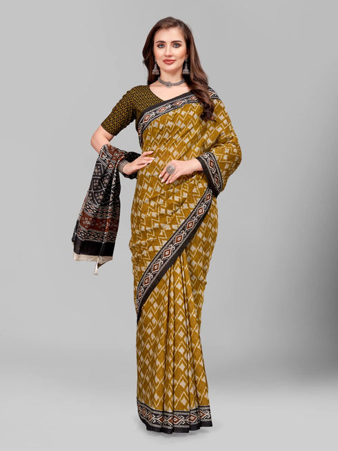 Vasthrlay Cotton Printed Mulmul Saree