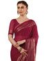 Vasthrlay Georgette Printed Unstitched Maroon Saree