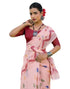 Vasthrlay Womens Printed Unstitched Peach Saree