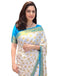 Vasthrlay Womens Weaving Unstitched Cream Saree