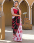 Vasthrlay Chiffon Tassels Unstitched Dark Green Saree
